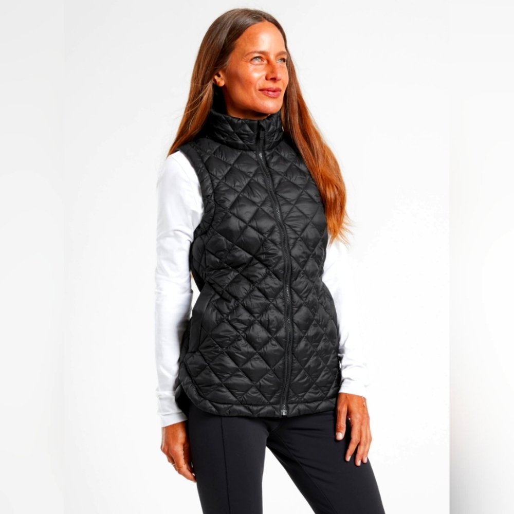 ATHLETA Whisper Featherless Vest, BLACK SIZE XS